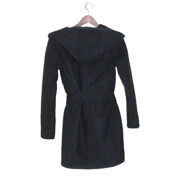ARITZIA Wilfred Belted/Hooded Borda Coat with Wool & Cashmere, Black - Size XXS - Picture 5 of 16